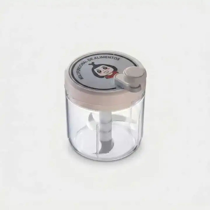 Hachoir manuel rotatif rose 400ml multifonction pour ail