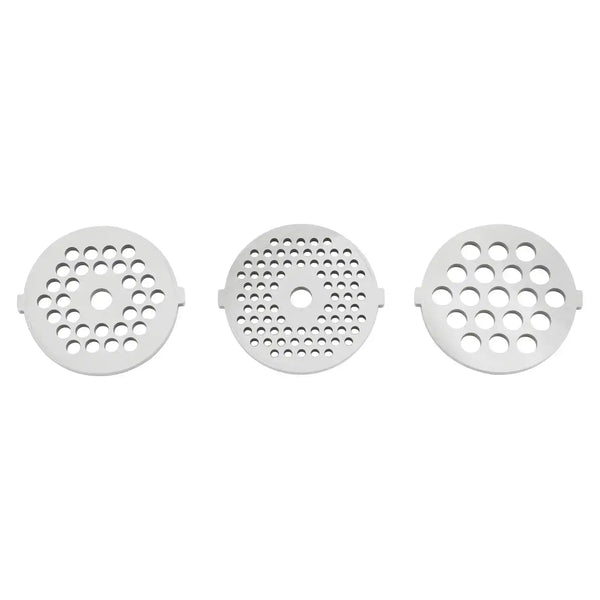 Hachoir à viande électrique 350W avec 3 grilles inox — comparaison de tailles