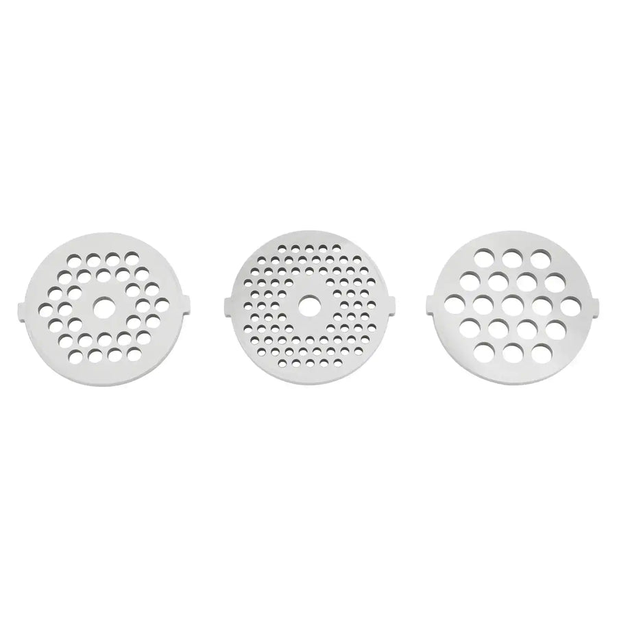 Hachoir à viande électrique 350W avec 3 grilles inox — comparaison de tailles