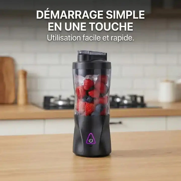 Hachoir blender portable 700 ml 360 W sur batterie en action - Préparation culinaire rapide