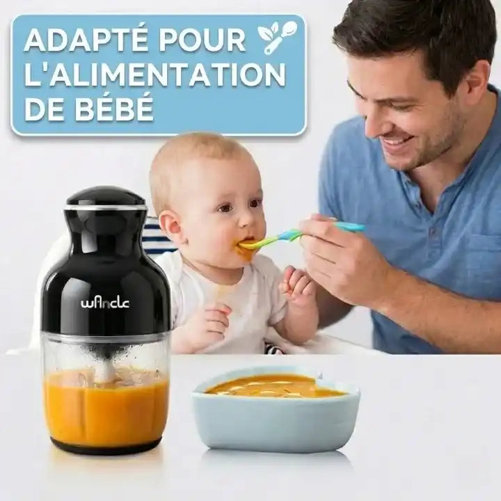 Hachoir électrique 350W bol verre 600ml avec 6 lames — vue arrière