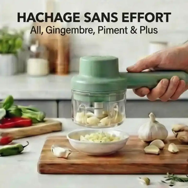Hachoir électrique 4 en 1 sans fil rechargeable — vue arrière