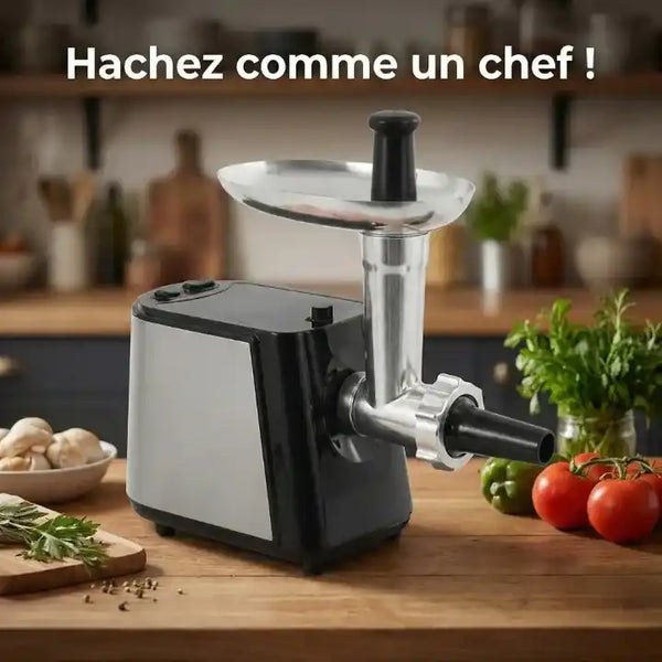 Hachoir à viande électrique 350W avec 3 grilles inox — accessoires inclus